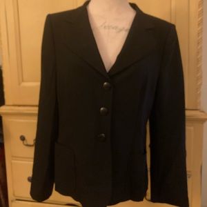 Armani black three button blazer size 10